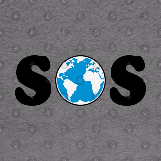 SOS – Earth Overshoot Day / Climate Change (Black / 3C) by MrFaulbaum